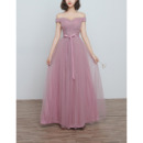 Timeless Off-the-shoulder Sweetheart Floor Length Bridesmaid Wedding Dress