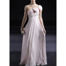 BeautifulOne Shoulder Floor Length Chiffon Dusty Pink Formal Evening Dress