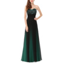 New Simple A-Line Sweetheart Full Length Satin Green Formal Evening Dress