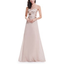 Vintate Full Length Chiffon Embroidery Formal Evening Dress