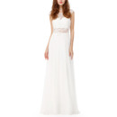 Style Floor Length Chiffon Hollow Out White Formal Evening Dress