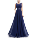 Simple Style Sleeveless Long Chiffon Formal Evening Dress