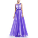 New Style Charming Sleeveless Long Satin Tulle Formal Evening Party Dress