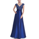 New Style A-Line V-Neck Floor Length Taffeta Evening Dress