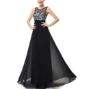 Inexpensive Long Chiffon Formal Evening/ Prom Dress with Applique