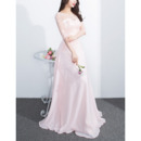 Designer Full Length Chiffon Formal Evening Wear Dress with Half Sleeves