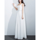 Women's Elegant One Shoulder Sleeveless Long Chiffon Formal Evening Dress