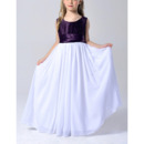 Affordable Beautiful Sleeveless Floor Length Chiffon Flower Girl Dress