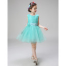 Inexpensive Pretty Sleeveless Mini/ Short Satin Organza Flower Girl Dress