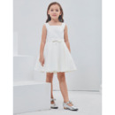 Inexpensive Cute A-Line Square Sleeveless Short Satin Flower Girl Dress ...