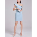 Designer One Shoulder Mini/ Short Satin Tight Formal Cocktail Dress