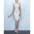 2022 Designer One Shoulder Mini/ Short Lace Tight Formal Cocktail Dress