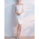 Elegant Off-the-shoulder Lace Tight Formal Cocktail Party Dress with Half Sleeves