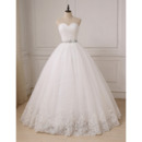 Inexpensive Classic Ball Gown Sweetheart Floor Length Organza Wedding Dress