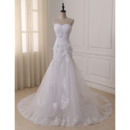 New Beautiful Trumpet Sweetheart Floor Length Applique Wedding Dress