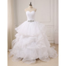2022 Style Luxury Sweetheart Long Organza Layered Skirt Wedding Dress