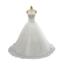Classic A-Line Sweetheart Court Train Lace-Up Wedding Dress