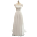 Simple V-Neck Sleeveless Floor Length Chiffon Wedding Dress