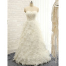 Stunning Sweetheart Floor Length Tulle Ruffle Skirt Wedding Dress