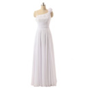 Stylish One Shoulder Floor Length Chiffon Asymmetric Wedding Dress