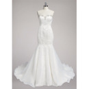 Style Trumpet Sweetheart Sweep Train Organza Wedding Dress