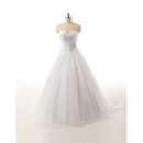 Classic Ball Gown Sweetheart Floor Length Satin Organza Wedding Dress