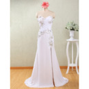 Modern Column Sweetheart Floor Length Chiffon Wedding Dress
