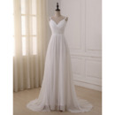 Elegant Sweetheart Straps Sweep Train Chiffon Wedding Dress