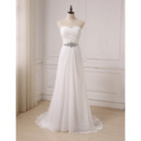 Modern Sweetheart Floor Length Chiffon Lace-Up Wedding Dress