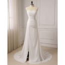 Stylish Sweetheart Sweep Train Chiffon Wedding Dress with Slit