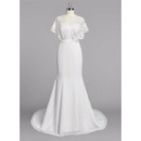 Chic Sweetheart Long Chiffon Plus Size Wedding Dress with Short Sleeves