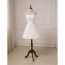 Charming Sweetheart Knee Length Floral Skirt Petite Wedding Dress
