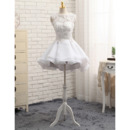 Petite A-Line Sleeveless Mini/ Short Petite Organza Wedding Dress