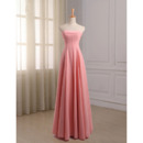 Affordable A-Line Strapless Floor Length Chiffon Bridesmaid Dress