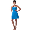 Simple Sweetheart Short Blue Chiffon Homecoming/ Graduation Dress