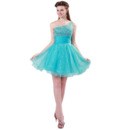 Custom A-Line One Shoulder Mini/ Short Homecoming/ Graduation Dress