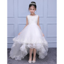 Adorable Beautiful Sleeveless High-Low Sweep Train Organza Flower Girl Dress