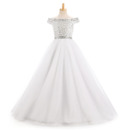 Lovley Off-the-shoulder Floor Length Flower Girl Dress for Wedding Party