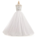 Stunning A-Line Sleeveless Floor Length Organza Flower Girl Dress