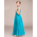 Affordable Ankle Length Chiffon Lace Junior Bridesmaid Dress