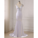 New Style Mermaid V-Neck Floor Length Satin Evening Dress