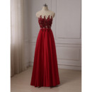 Style A-Line Floor Length Satin Embroidery Evening/ Prom Dress