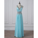 New Style V-Neck Floor Length Satin Evening/ Prom/ Formal Dress