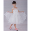 Girls Custom Ball Gown Knee Length Organza Flower Girl/ Communion Dress