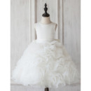 Pretty Ball Gown Knee Length Ruffle Skirt Flower Girl Dress