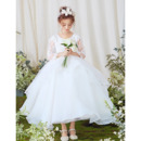 Pretty Ball Gown Ankle Length Flower Girl Dress with Long Sleeves