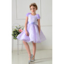 Custom A-Line Mini/ Short Lace Flower Girl Dress with Sashes
