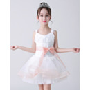 Affordable A-Line Straps Mini/ Short Flower Girl Dress with Sashes
