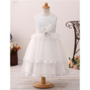 2022 New Style Ball Gown Tea Length Flower Girl Dress for Wedding
