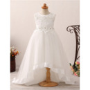 Inexpensive Sweep Train High-Low Flower Girl Dress for Wedding